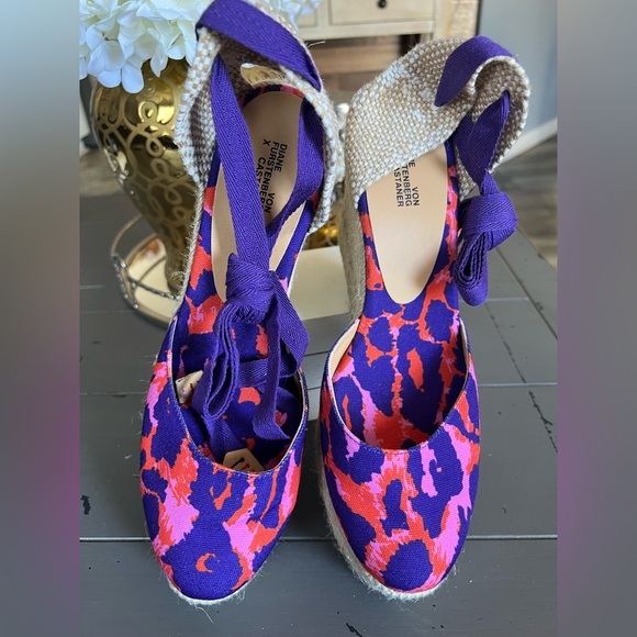 DIANE VON FURSTENBERG x CASTAÑER Women's Pink Espadrilles Size 40 NWOT - Picture 1 of 10